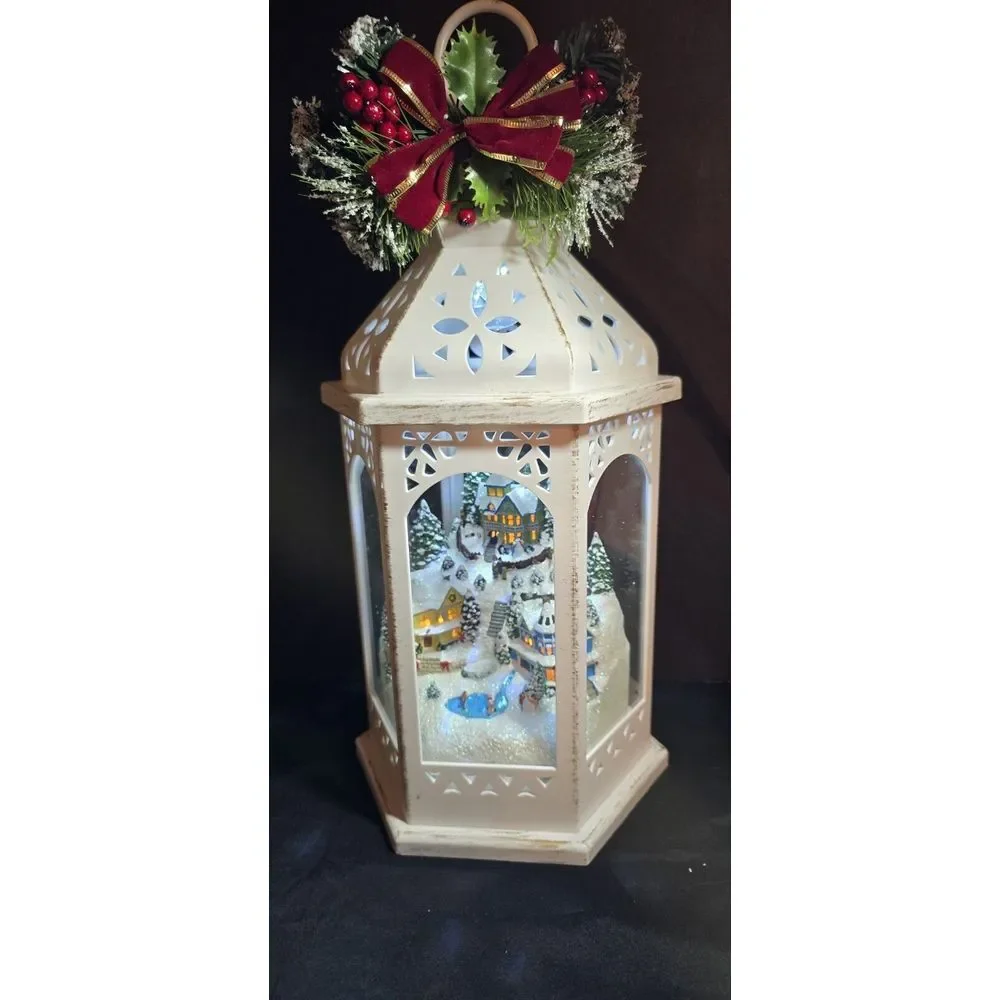 Bradford Exchange Winter  Wonderland  Christmas  Lantern With Light Thomas Kin..